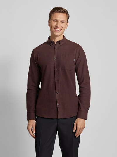 Peek & Cloppenburg LindberghFreizeithemd Mit Button-Down-Kragen In Bordeaux
