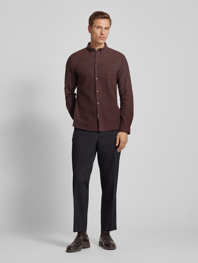 Peek & Cloppenburg LindberghFreizeithemd mit Button-Down-Kragen in bordeaux