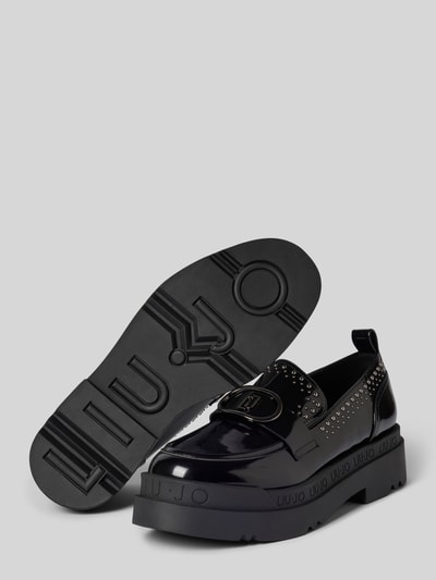 Peek & Cloppenburg Liu JoPenny-Loafer Mit Ziersteinbesatz Modell 'LOVE 58' In Black