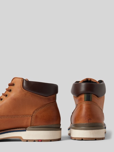 Peek & Cloppenburg LloydSchnürboots Aus Leder Mit Label-Prägung Modell 'VARAS' In Cognac