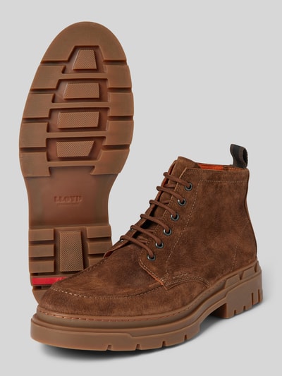 Peek & Cloppenburg LloydSchnürboots Aus Leder Mit Zugschlaufe In Cognac