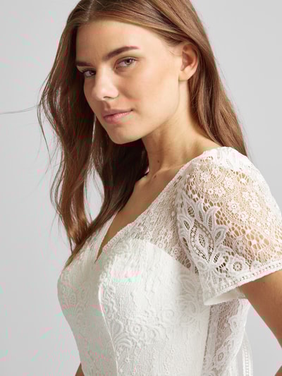 Peek & Cloppenburg LuxuarAbendkleid Mit Häkelspitze In Offwhite