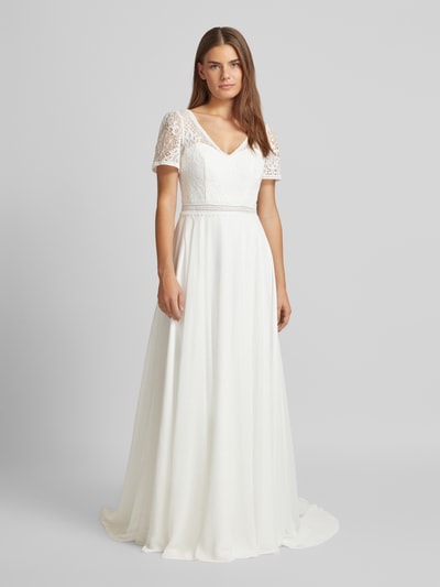 Peek & Cloppenburg LuxuarAbendkleid Mit Häkelspitze In Offwhite
