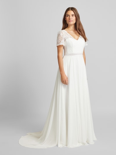 Peek & Cloppenburg LuxuarAbendkleid mit Häkelspitze in offwhite