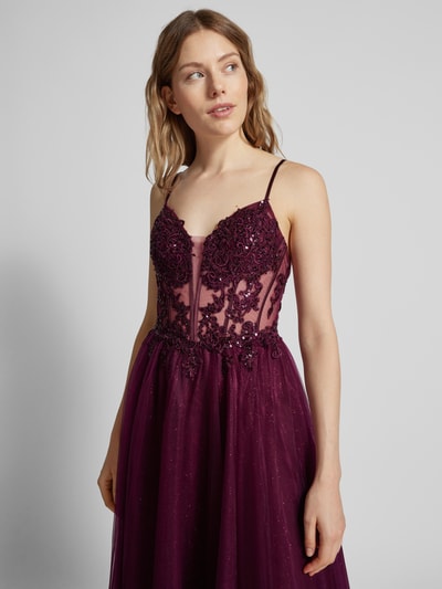 Peek & Cloppenburg LuxuarAbendkleid Mit Paillettenbesatz In Pflaume