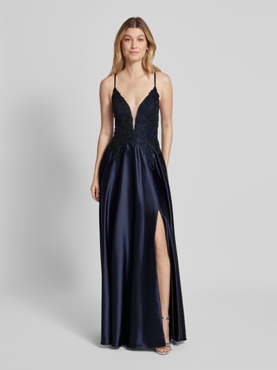 Peek & Cloppenburg LuxuarAbendkleid Mit Strasssteinbesatz In Dunkelblau
