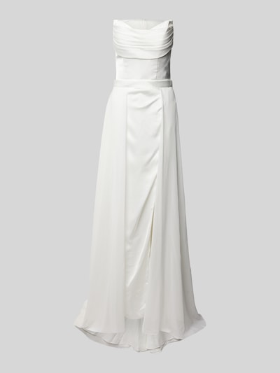 Peek & Cloppenburg LuxuarAbendkleid mit Wasserfall-Ausschnitt in offwhite