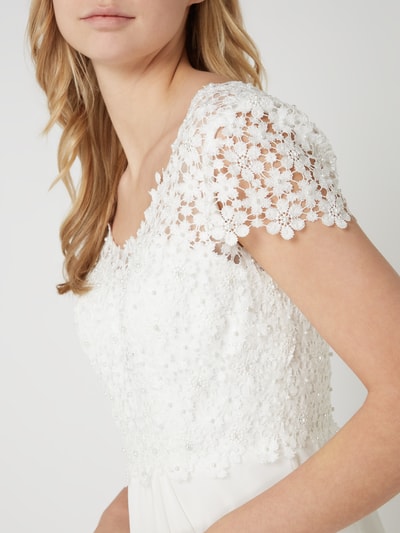 Peek & Cloppenburg LuxuarBrautkleid Aus Häkelspitze Und Chiffon In Offwhite