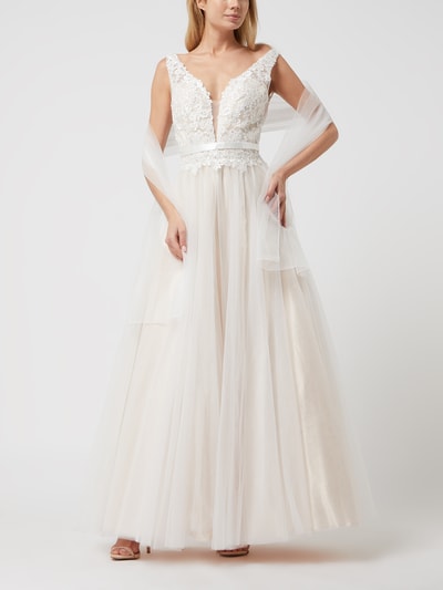 Peek & Cloppenburg LuxuarBrautkleid Aus Spitze Und Tüll In Offwhite