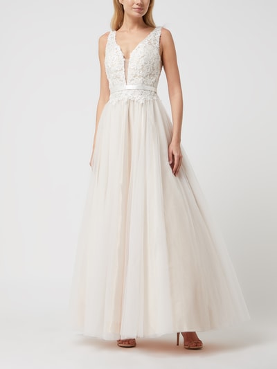 Peek & Cloppenburg LuxuarBrautkleid aus Spitze und Tüll in offwhite