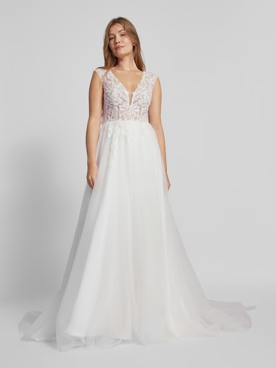 Peek & Cloppenburg LuxuarBrautkleid Mit Häkelspitze In Offwhite