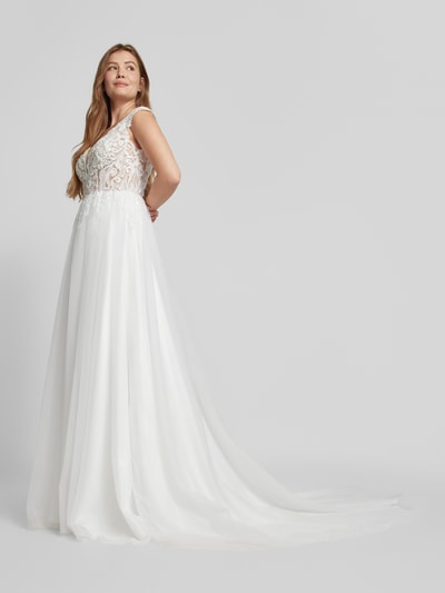 Peek & Cloppenburg LuxuarBrautkleid mit Häkelspitze in offwhite