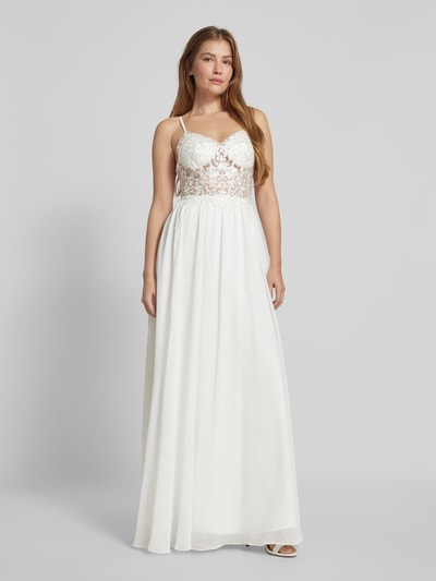 Peek & Cloppenburg LuxuarBrautkleid mit Perlenbesatz in offwhite