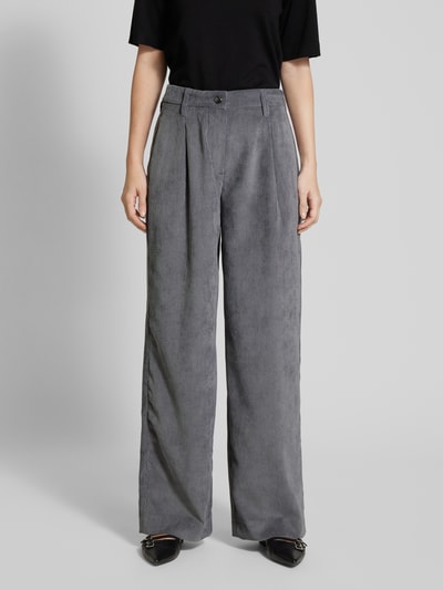 Peek & Cloppenburg MACCordhose Mit Weitem Bein Modell 'Caja' In Dunkelgrau