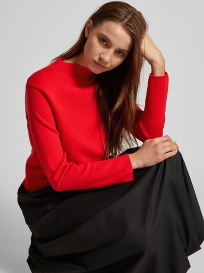 Peek & Cloppenburg MangoStrickpullover Mit Geripptem Stehkragen In Rot