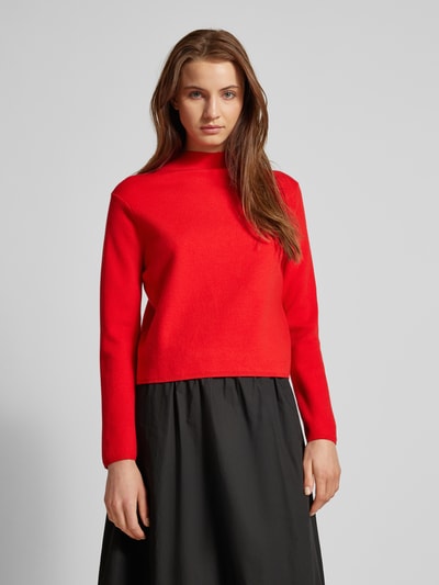 Peek & Cloppenburg MangoStrickpullover Mit Geripptem Stehkragen In Rot