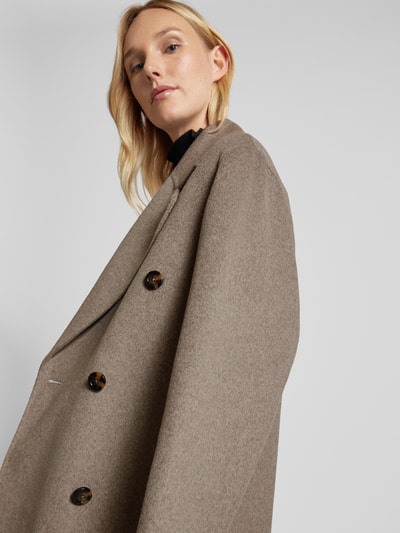Peek & Cloppenburg MangoWollmantel Mit Reverskragen Modell 'PICAROL' In Mittelbraun