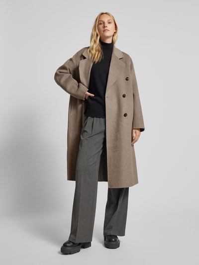 Peek & Cloppenburg MangoWollmantel mit Reverskragen Modell 'PICAROL' in mittelbraun