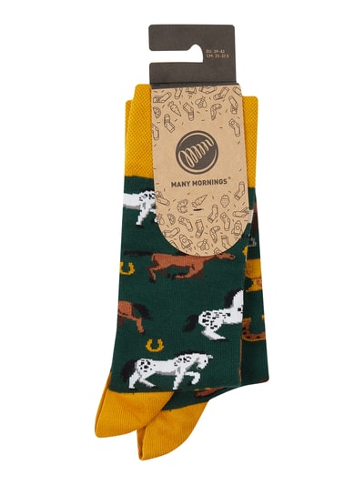 Peek & Cloppenburg Many MorningsSocken Mit Allover-Muster In Dunkelgruen
