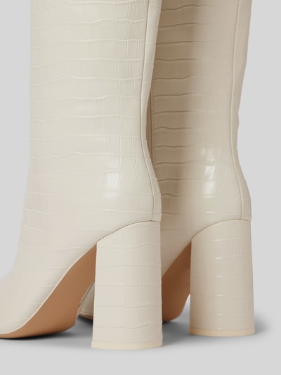 Peek & Cloppenburg Marc Cain Bags & ShoesLederstiefel Mit Strukturmuster In Offwhite