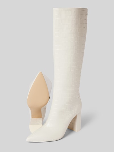 Peek & Cloppenburg Marc Cain Bags & ShoesLederstiefel Mit Strukturmuster In Offwhite