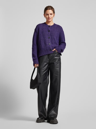 Peek & Cloppenburg Marc O'Polo DenimStrickjacke mit Knopfleiste in lila