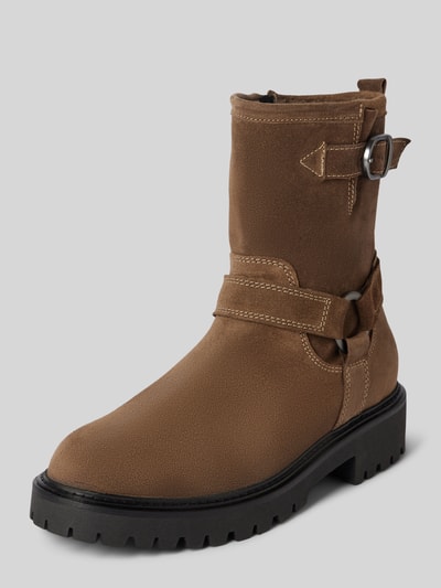 Peek & Cloppenburg Marc O'PoloBiker Boot aus softem Velourleder in taupe