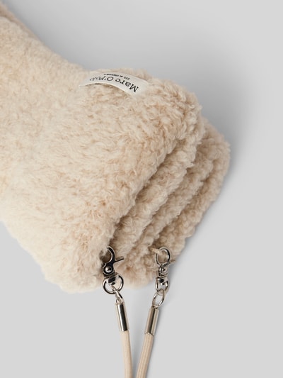 Peek & Cloppenburg Marc O'PoloFäustlinge Aus Schurwoll-Mix In Teddy-Optik Mit Abnehmbarem Trageband In Offwhite