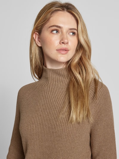 Peek & Cloppenburg Marc O'PoloLangarmpullover Mit Stehkragen In Hellbraun Melange