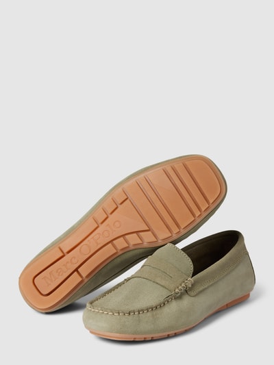 Peek & Cloppenburg Marc O'PoloMokassins Aus Leder In Unifarbenem Design Modell 'Selma' In Khaki