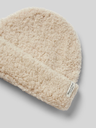 Peek & Cloppenburg Marc O'PoloMütze Mit Umschlag Aus Schurwoll-Mix In Teddyfell-Optik In Offwhite