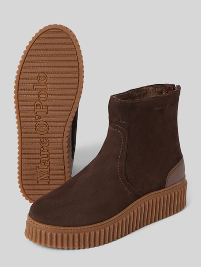 Peek & Cloppenburg Marc O'PoloPlateau-Stiefel Mit Samtigen Innenfutter In Dunkelbraun