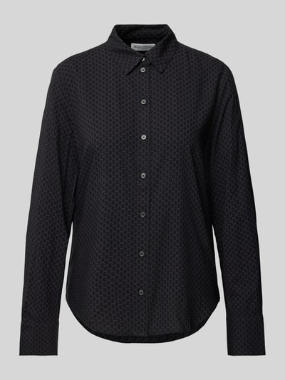 Peek & Cloppenburg Marc O'PoloRegular Fit Hemdbluse Aus Fließender Viskose Mit Allover-Print In Anthrazit