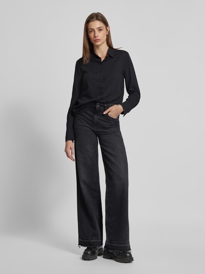 Peek & Cloppenburg Marc O'PoloRegular Fit Hemdbluse aus fließender Viskose mit Allover-Print in anthrazit