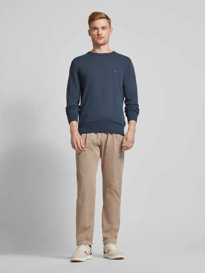 Peek & Cloppenburg Marc O'PoloRegular Fit Strickpullover aus softem Bauwolle-Schurwolle-Mix in rauchblau