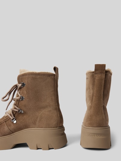 Peek & Cloppenburg Marc O'PoloSchnürstiefel Aus Velours-Leder Und Warmfutter In Taupe