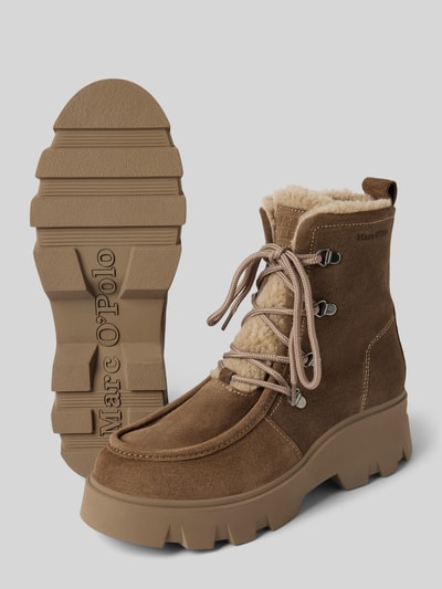 Peek & Cloppenburg Marc O'PoloSchnürstiefel Aus Velours-Leder Und Warmfutter In Taupe