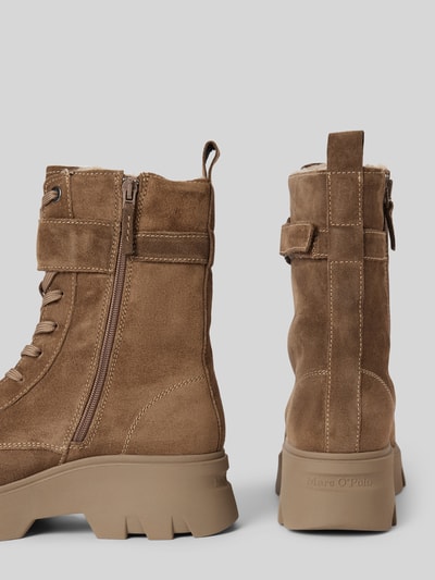 Peek & Cloppenburg Marc O'PoloSchnürstiefel Aus Velours-Rindsleder Mit Wärmendem Innenfutter In Taupe