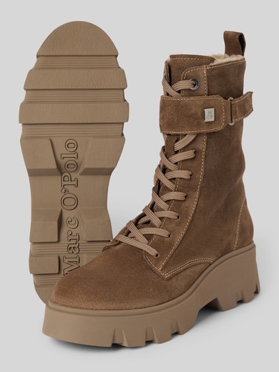 Peek & Cloppenburg Marc O'PoloSchnürstiefel Aus Velours-Rindsleder Mit Wärmendem Innenfutter In Taupe