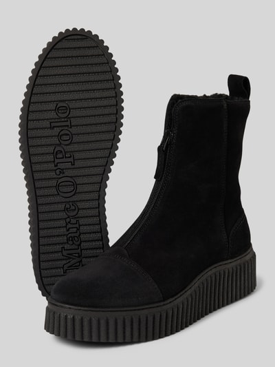Peek & Cloppenburg Marc O'PoloStiefel Mit Gerillter Plateausohle Und Wärmenden Innenfutter Aus Rindsveloursleder In Black
