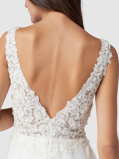Peek & Cloppenburg MascaraBrautkleid Mit Ziersteinen Und Floraler Spitze In Offwhite