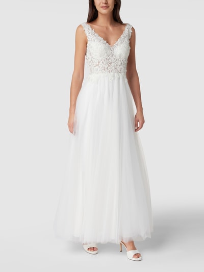 Peek & Cloppenburg MascaraBrautkleid mit Ziersteinen und floraler Spitze in offwhite