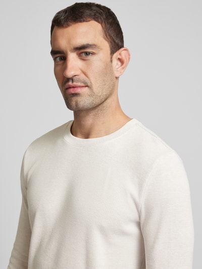 Peek & Cloppenburg MCNEALLongsleeve Mit Geripptem Rundhalsausschnitt In Stein Melange