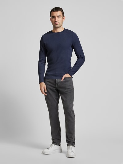 Peek & Cloppenburg MCNEALLongsleeve mit geripptem Rundhalsausschnitt in dunkelblau melange