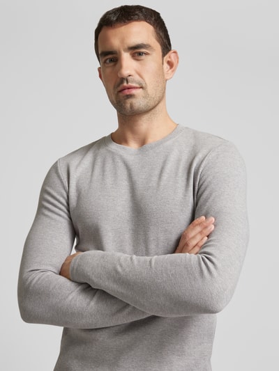 Peek & Cloppenburg MCNEALLongsleeve Mit Geripptem Rundhalsausschnitt In Graphit Melange