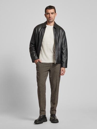 Peek & Cloppenburg MCNEALLongsleeve mit geripptem Rundhalsausschnitt in stein melange