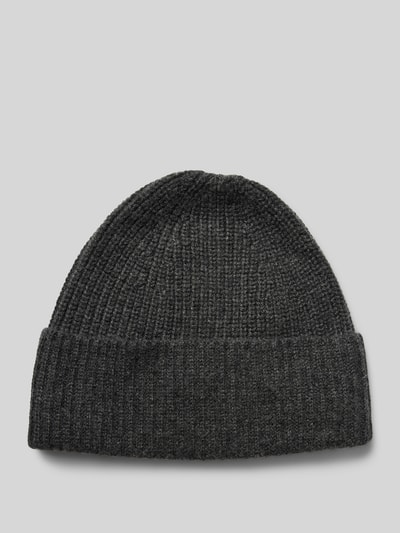 Peek & Cloppenburg MCNEALMütze aus reinem Kaschmir mit Label-Detail in dunkelgrau melange