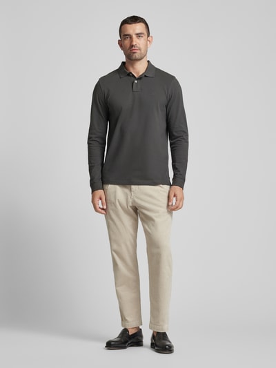 Peek & Cloppenburg MCNEALRegular Fit Poloshirt mit Label-Stitching in dunkelgrau