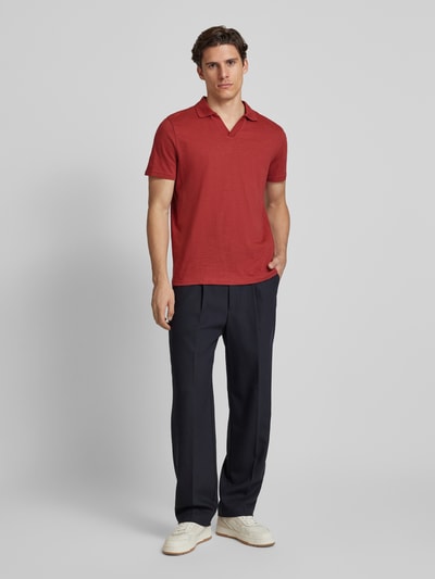Peek & Cloppenburg MCNEALRegular Fit Poloshirt mit V-Ausschnitt in rostrot