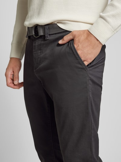 Peek & Cloppenburg MCNEALSlim Fit Chino Mit Gürtel In Dunkelgrau